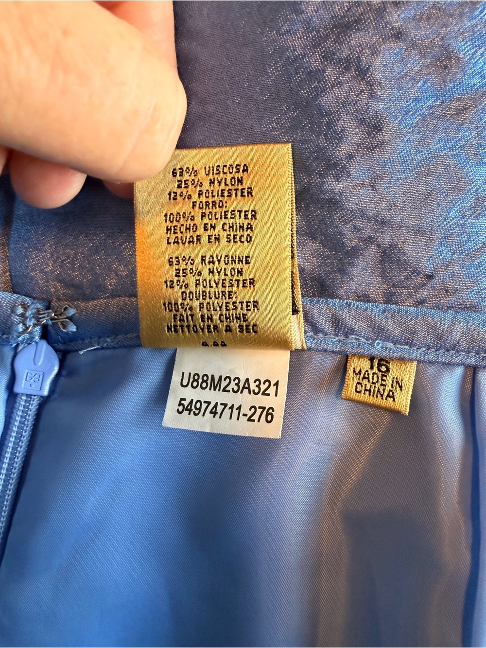 Vintage Kasper Shimmering Blue Pencil Skirt - Picture 7 of 8